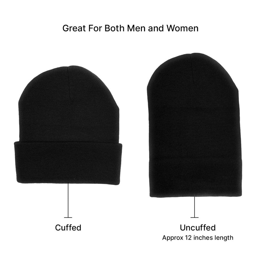 Empire Cove Cuffed Knit Beanie 3 Pack Set Black