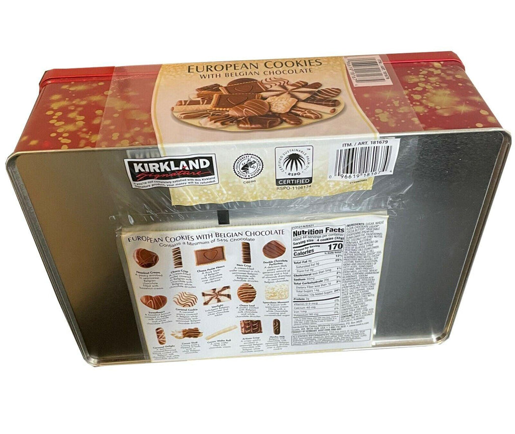 🎄 KIRKLAND SIGNATURE EUROPEAN COOKIES with BELGIAN CHOCOLATE WT 1.4 Kg 49.4 Oz