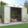 Patiowell Size Upgrade 10 X 8 Ft. Outdoor Storage Metal Shed with Sloping Roof and Double Lockable Door, Gray