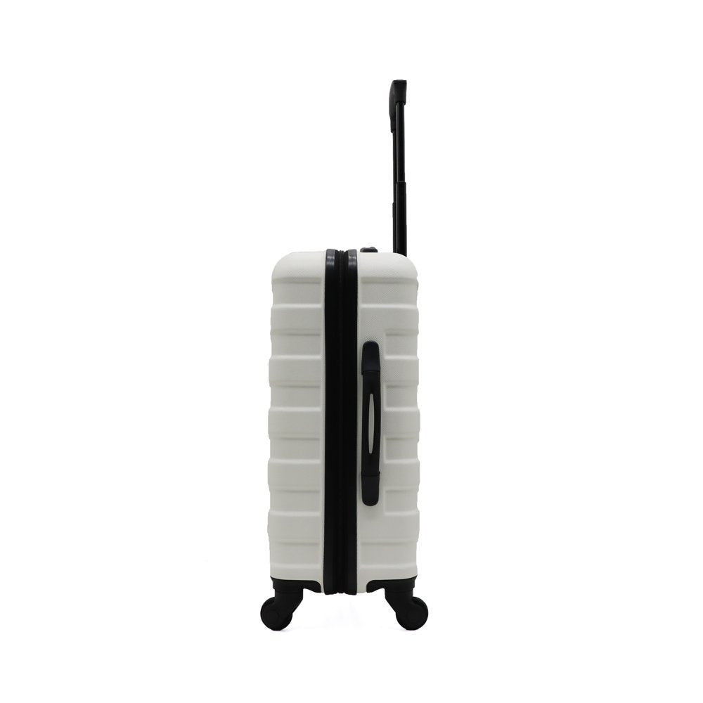 Protege 1 Piece 20" Hardside Carry-On ABS Luggage with 2 Packing Cubes; White