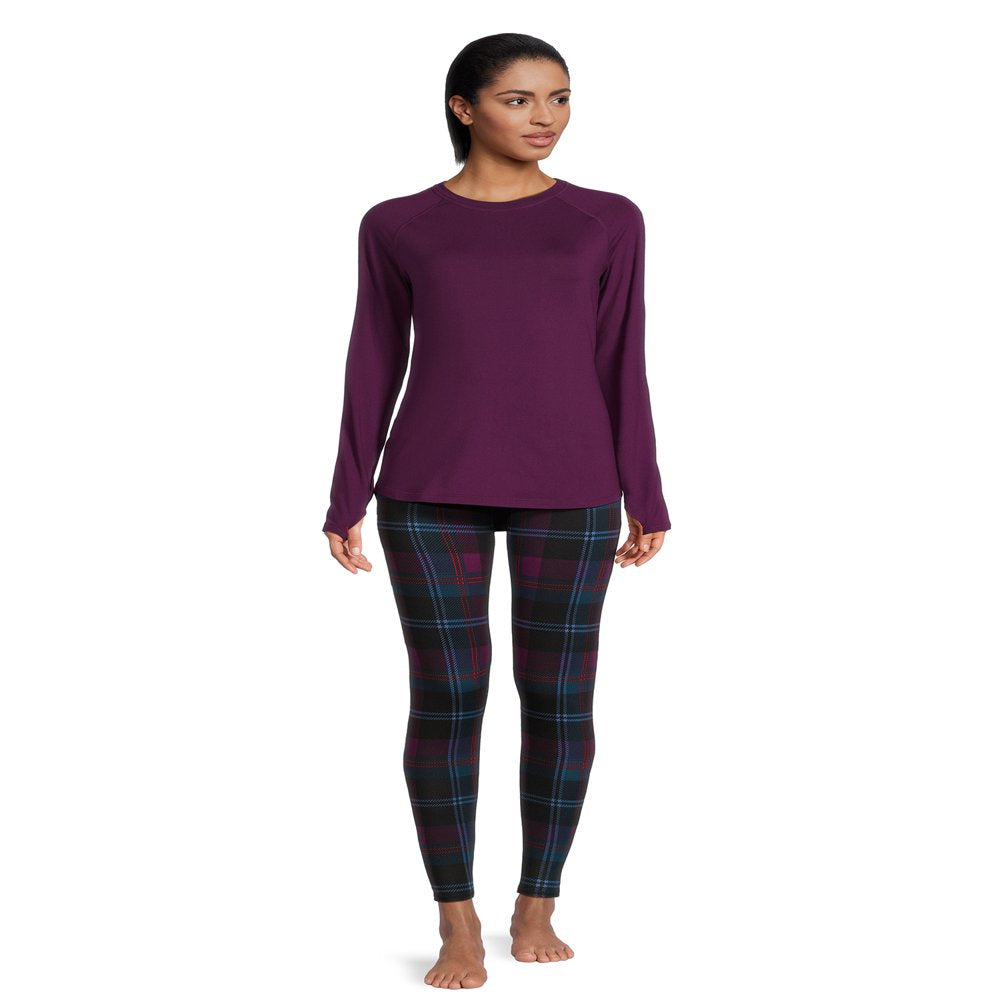 Climateright by Cuddl Duds Women'S Base Layer Jersey Thermal Top and Leggings Set, 2-Piece, Sizes XS-XXL