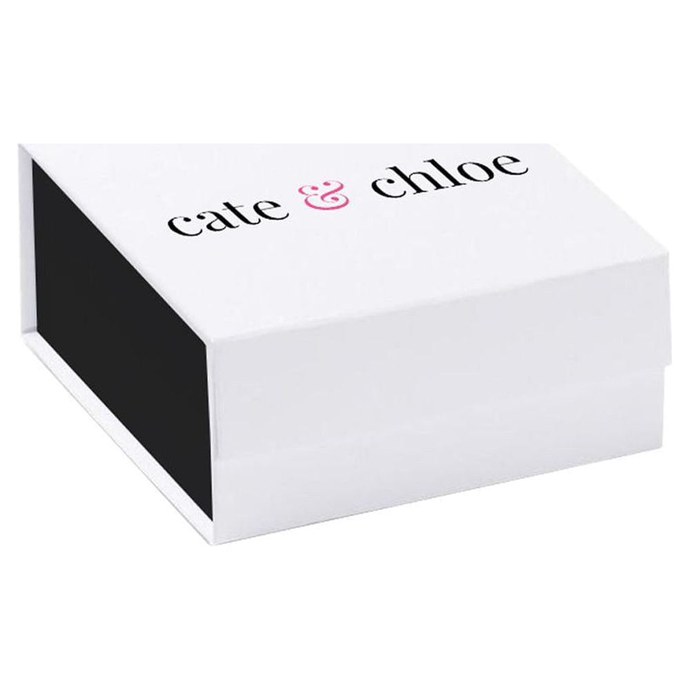 Cate & Chloe Millie 18K White Gold Plated Silver Earrings with Crystals | Stud Earrings for Women, Girls, Jewelry Gift for Her