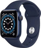 Restored Apple Watch Series 6, GPS + Cellular, 44MM, Blue - Aluminum Case - Deep Navy Sport Band (Refurbished)