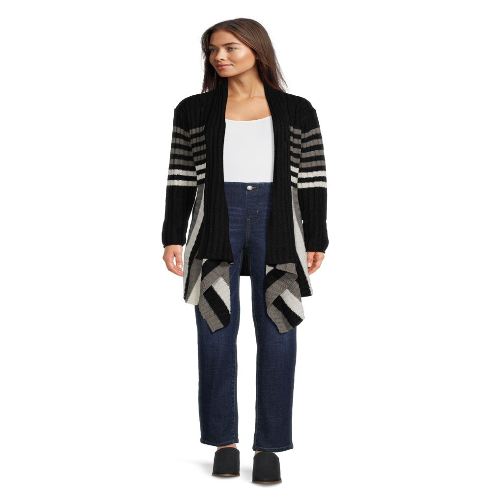 What'S Next Women'S and Women'S plus Size Ribbed Flyaway Cardigan