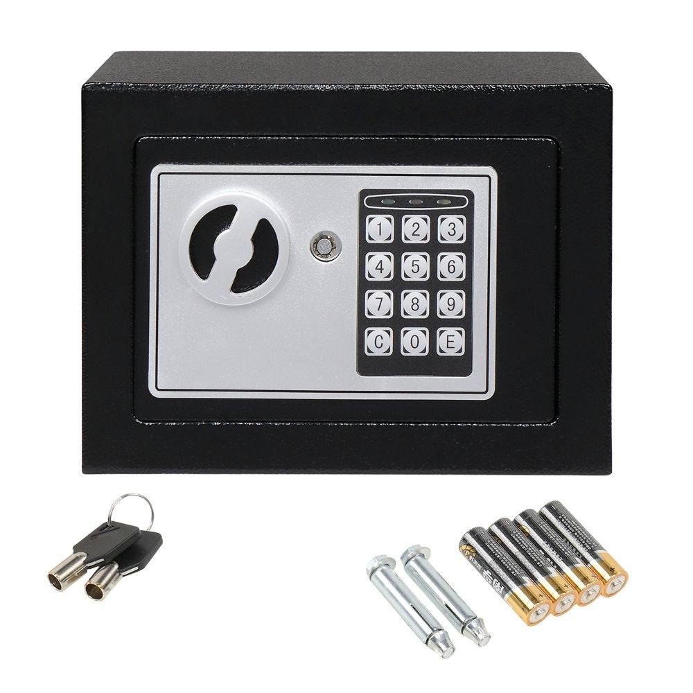 Zimtown 0.17 Cubic Feet Safes, Electronic Digital Safe Box Security Box, Keypad and Key Lock