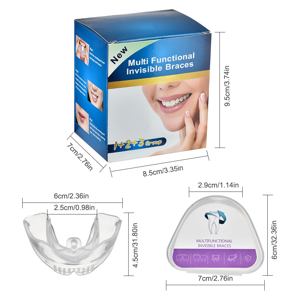 Mouth Guard,Braces Invisible 3 Stages Tooth Appliance Aligners Trays Teeth Straightener Retainer Alignment Trainer Mouth