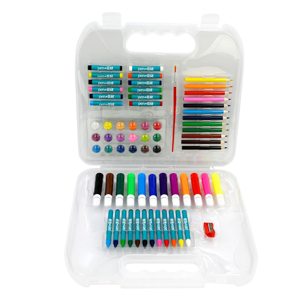 Pen+Gear Little Artist Multicolor Art Tote, 69 Pieces Adult