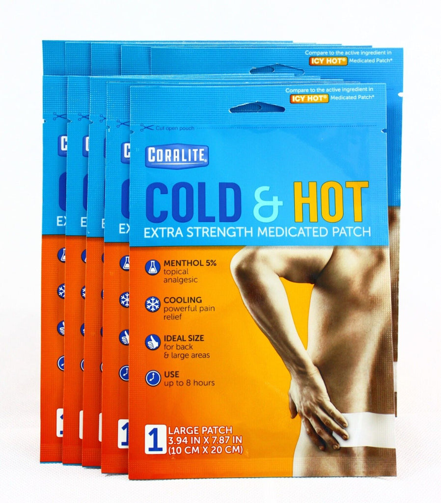 Lot of 10 Coralite Cold & Hot Extra Strength Medicated Patches Exp: 10/2024