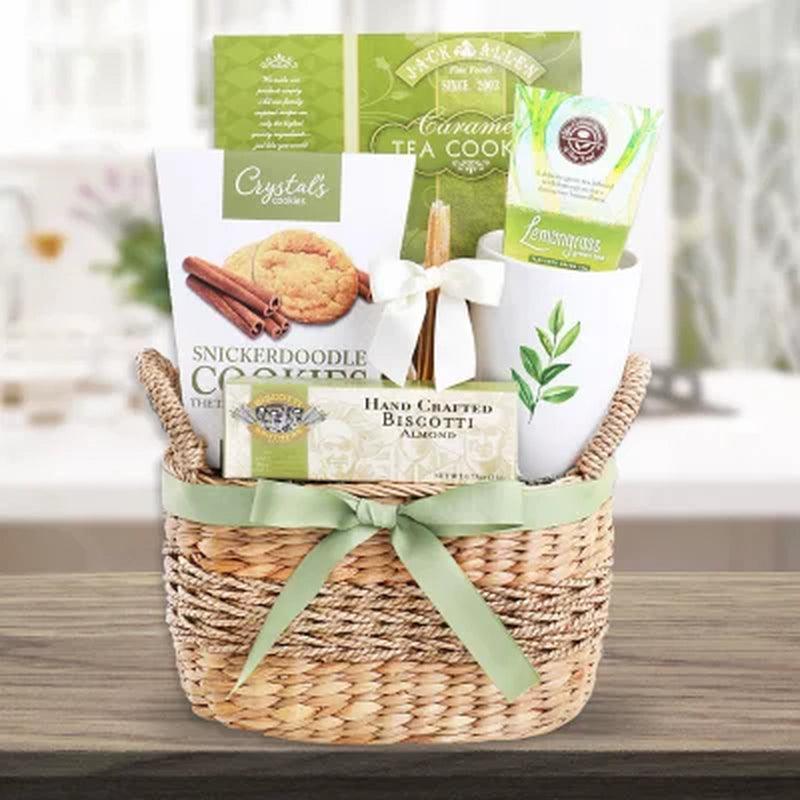 Alder Creek Gift Baskets Tea Themed Wicker Basket