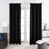 Deconovo Blackout Curtains -Rod Pocket Curtains Room Darkening Curtains for Living Room 42W X 95L Inch Black Set of 2