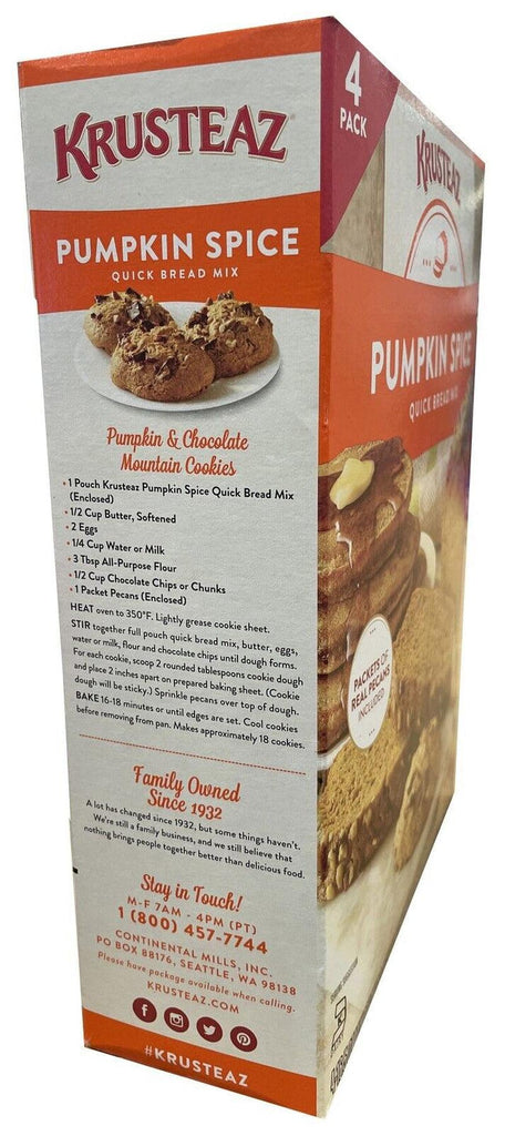 Krusteaz Pumpkin Spice Quick Bread Baking Mix - 68Oz (Pack of 4)