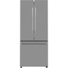 Galanz 16 Cu. Ft. 3-Door French Door Refrigerator with Ice Maker, Stainless Steel, 28.35"W Condition, New