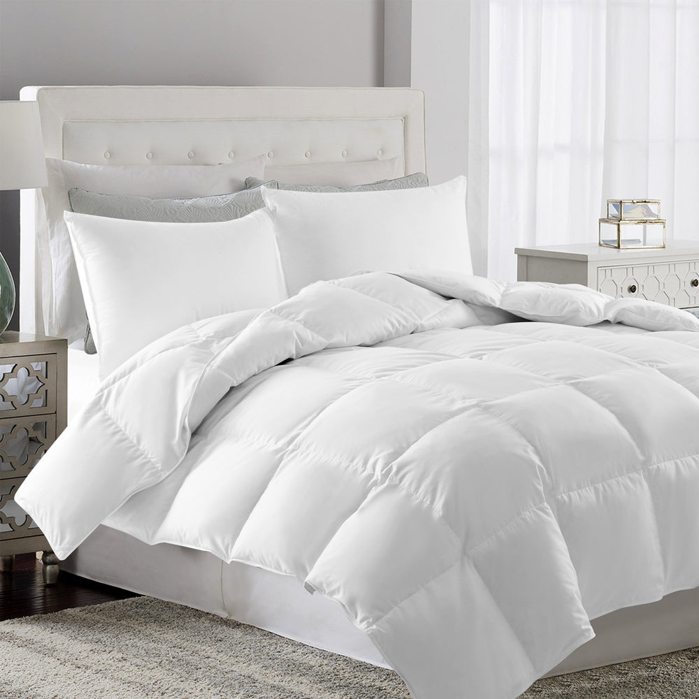 Whatsbedding Heavyweight down Comforter Duvet White Duvet Insert Cotton Winter Solid, California King