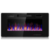 Costway 36'' Electric Fireplace Recessed Ultra Thin Wall-Mounted Heater W/Multicolor Flame