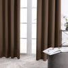 Deconovo Blacout Curtains Rod Pocket Thermal Insulated Curtains Light Blocking Curtians for Small Windows 42W X 45L Inch Brown Set of 2