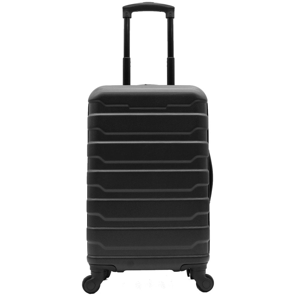 Protege 1 Piece 20" Hardside Carry-On ABS Luggage with 2 Packing Cubes Black