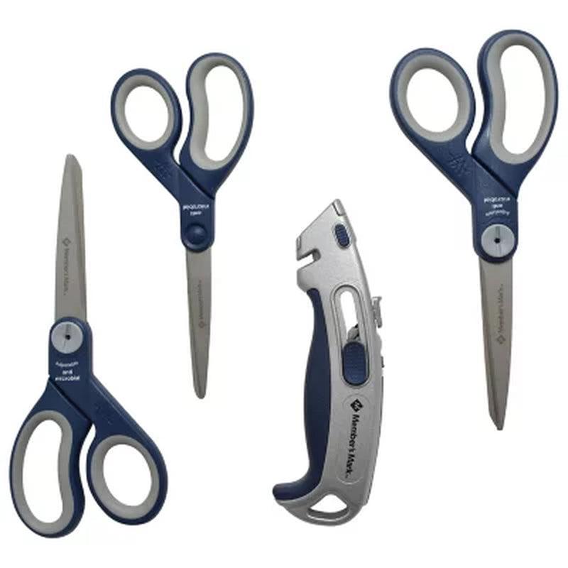 Member'S Mark Anti-Microbial Scissors with Box Cutter