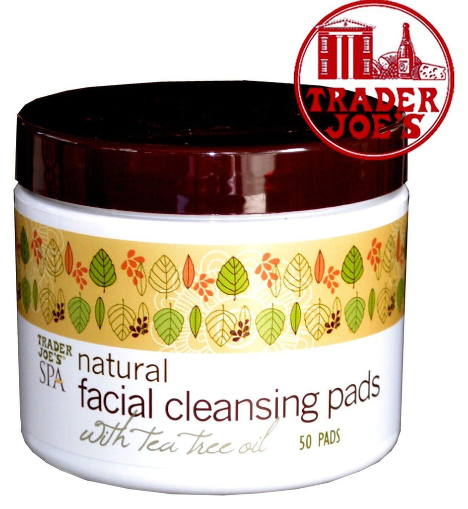 🔥 Trader Joe'S SPA Face Wash Tea Tree Oil & Natural Facial Cleansing Pads 50 🔥