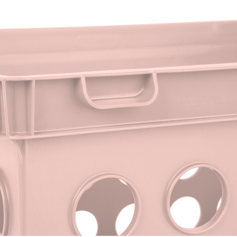 Sterilite File Crate Plastic, Blush Pink