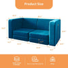 Kids Sofa Couch 10PCS, Linor Modular Toddler Couch for Playroom, Dutch Velvet Multifunctional Play Couch Sofa for Kids, Blue