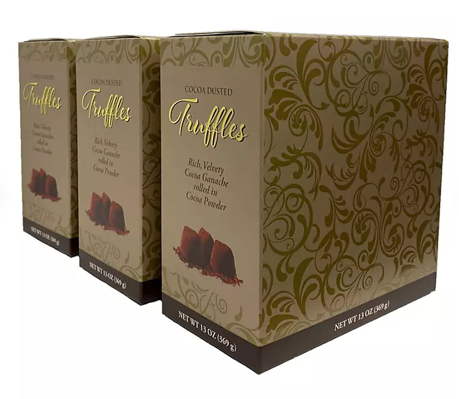 Member'S Mark Cocoa Dusted Truffles 3 Gift Boxes - 13 Oz, Total 39 Oz