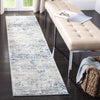 SAFAVIEH Jasper Brandt Abstract Overdyed Runner Rug, Ivory/Blue, 2' X 8'