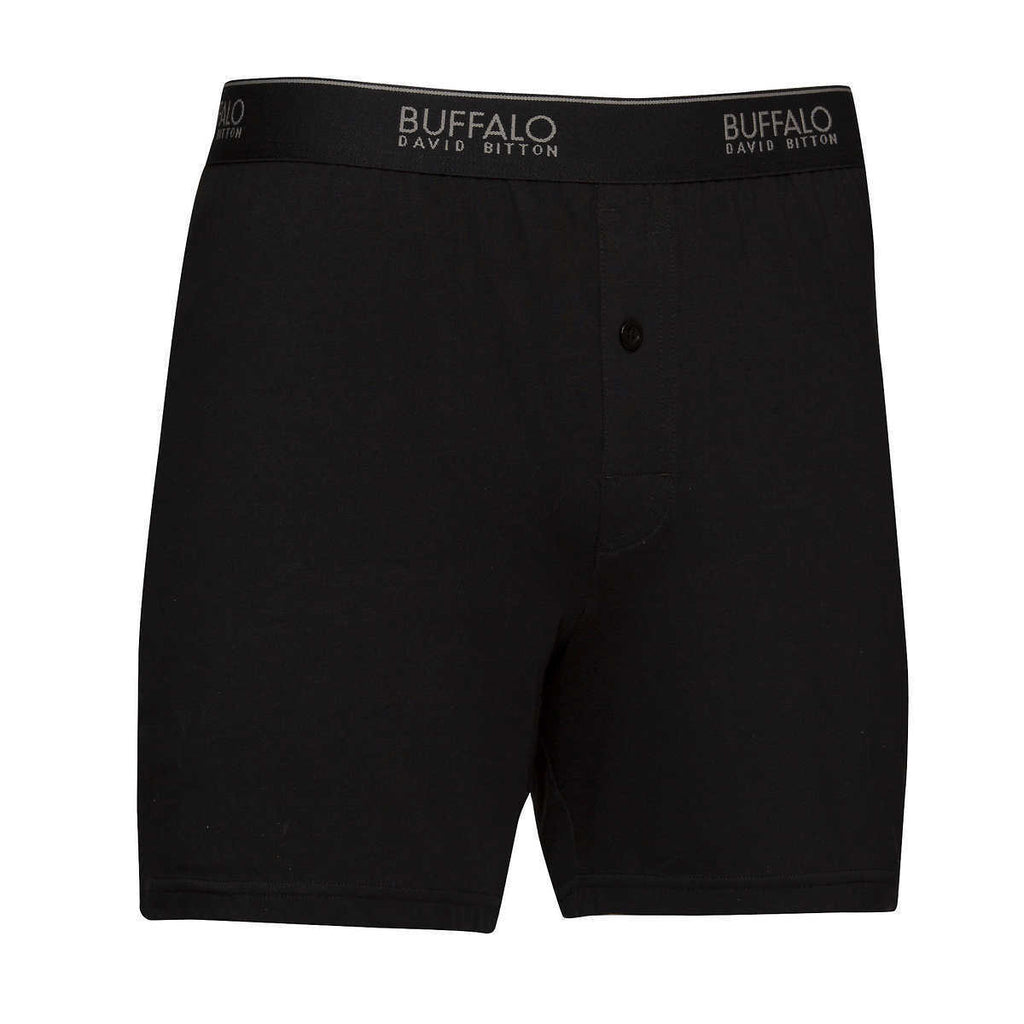 Buffalo David Bitton Men'S Knit Boxers Black or Blue 3-Pack New Free Shipping