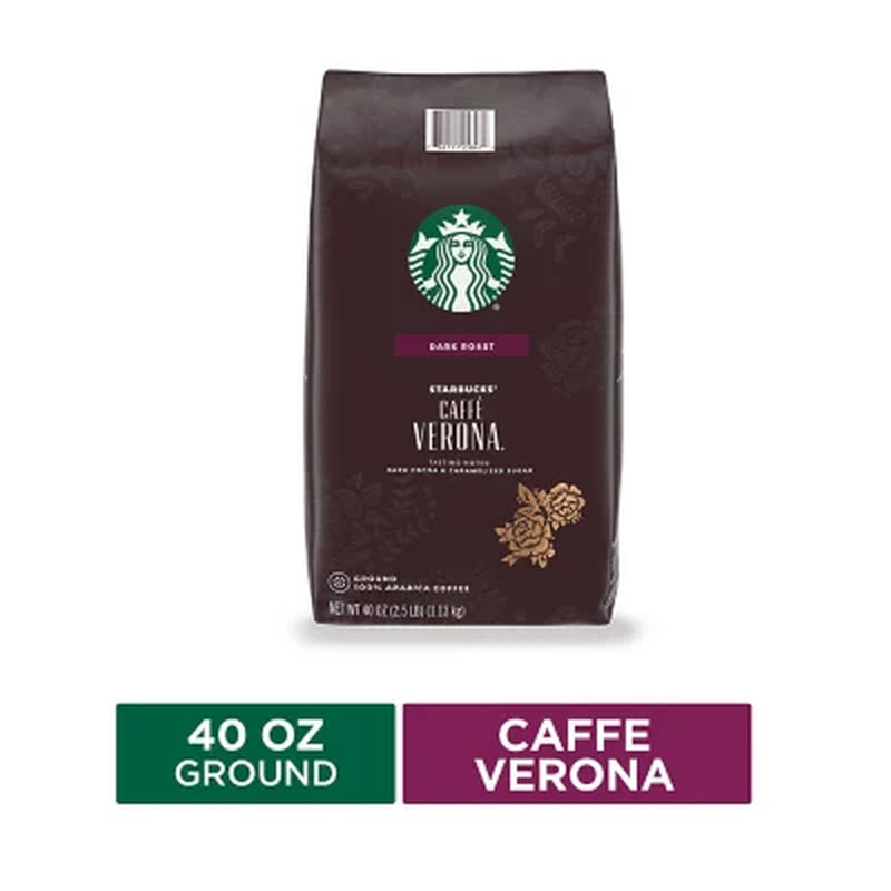 Starbucks Caffe Verona Ground Coffee, Dark Roast (40 Oz.)