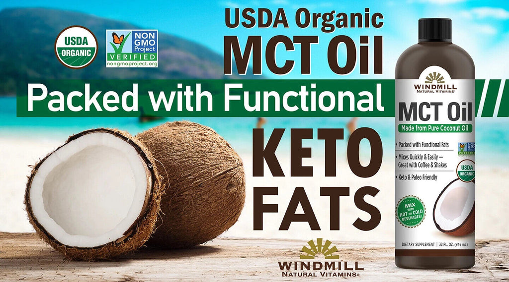 Windmill USDA Organic MCT Oil, 32 Ounces, Made from Pure Coconut Oil