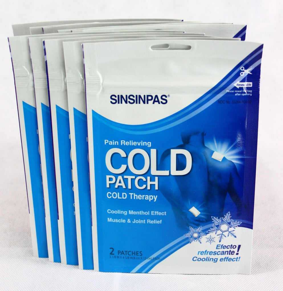 Lot of 10 SINSINPAS Pain Relieving Cold Patch Total 20 Patches Free Shipping