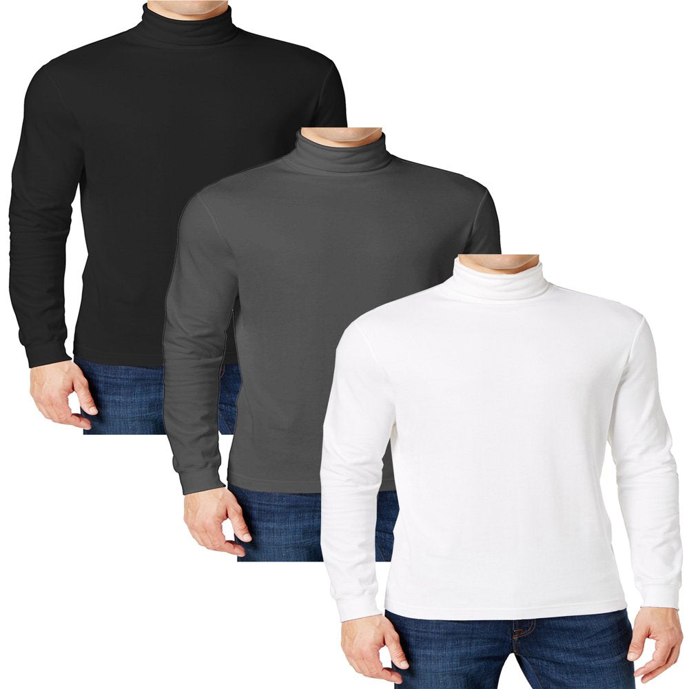 3-Pack Men'S Long Sleeve Turtle Neck T-Shirt (Sizes, S to 2XL)