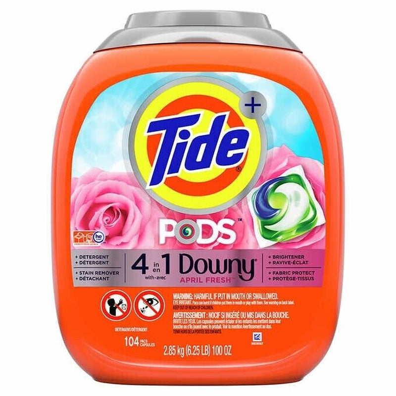 Tide Pods with Downy HE Laundry Detergent Pods, April Fresh, 104-Count