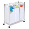 Honey-Can-Do White/Chrome Rolling Triple Sorter Hamper - Free Shipping