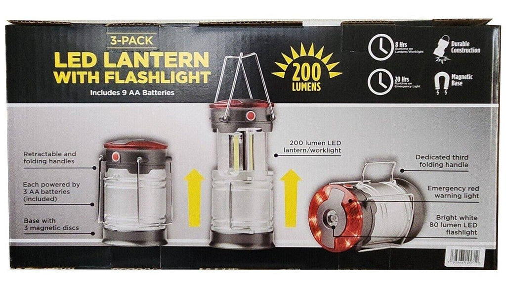 Member'S Mark Magnetic Collapsible Camping Lantern Flashlight Emergency Flasher