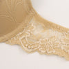 Deyllo Women'S Sexy Lace Push up Padded Plunge Add Cups Underwire Lift up Bra, Beige 32C