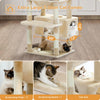 PAWZ Road 73" Cat Tree for Large Cats Multi Level Tall Cat Tower Condo with 7 Scratching Posts,Beige