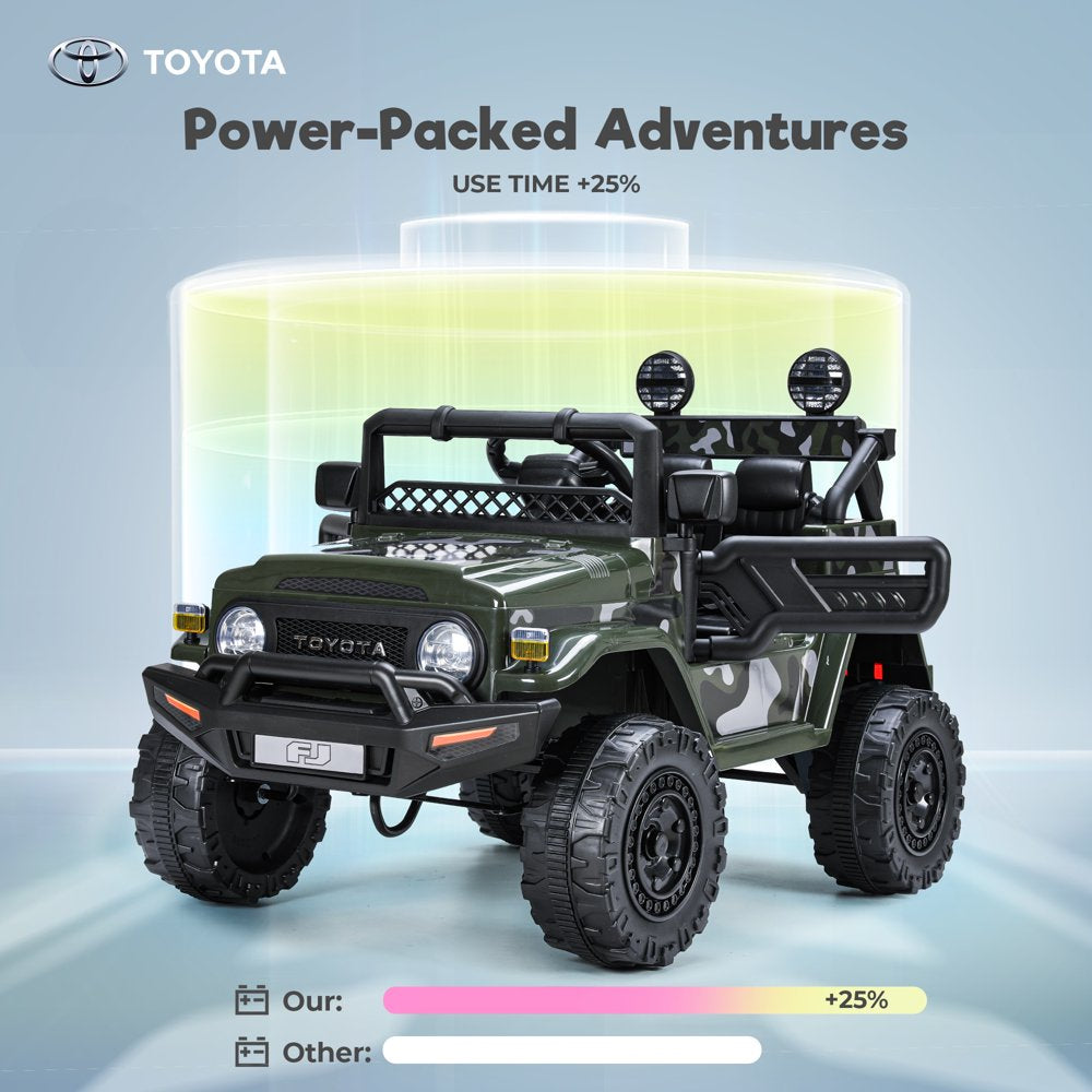 Licensed Toyota FJ Cruiser 12V 7AH Kids Electric Ride on Truck Battery Powered Car Toys 3 Speeds with Parent Remote Control,Spring Suspension & Slow Start