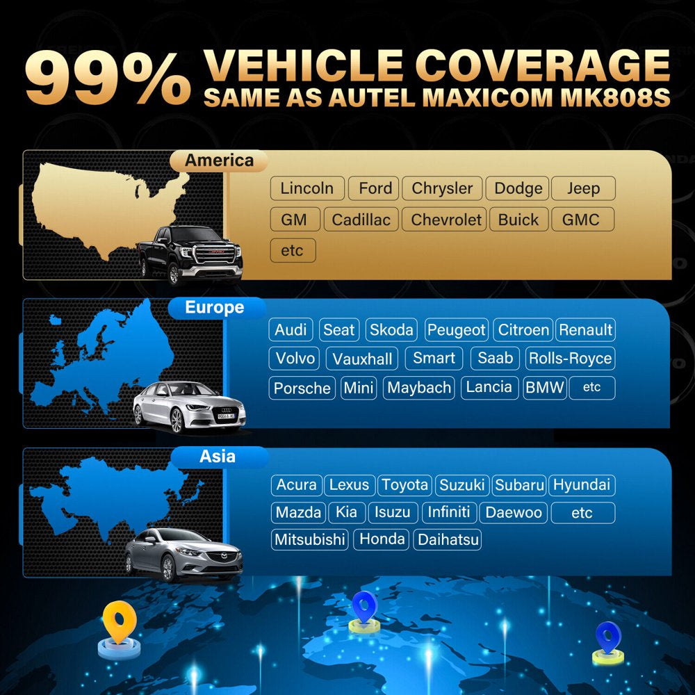 Autel Scanner Maxicom MK808S Car Diagnostic Scan Tool Bi-Directional All Systems Diagnosis 28+ Services Active Test