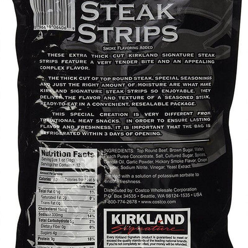 4 X Kirkland Premium Cut Steak Strips Dried Beef Jerky Extra Thick Cut 12Oz Each