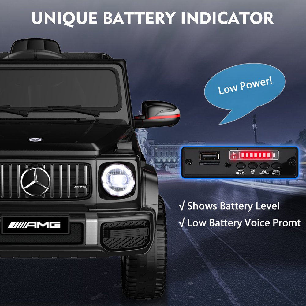 TOKTOO 24V 4WD Licensed Mercedes-Benz G63, Battery Powered Ride on Car W/ Remote, LED Light, Music Player-Black