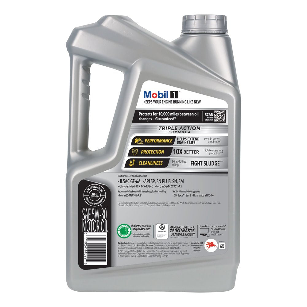 (4 Pack) Mobil 1 Advanced Full Synthetic Motor Oil 5W-30, 5 Qt (3 Pack)