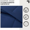 Sharper Image 3-Piece Navy down Alternative Comforter Set, Queen