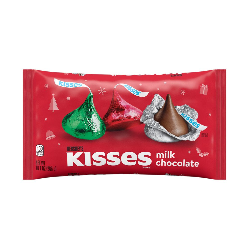 Hershey'S Kisses Milk Chocolate Christmas Candy, Bag 10.1 Oz