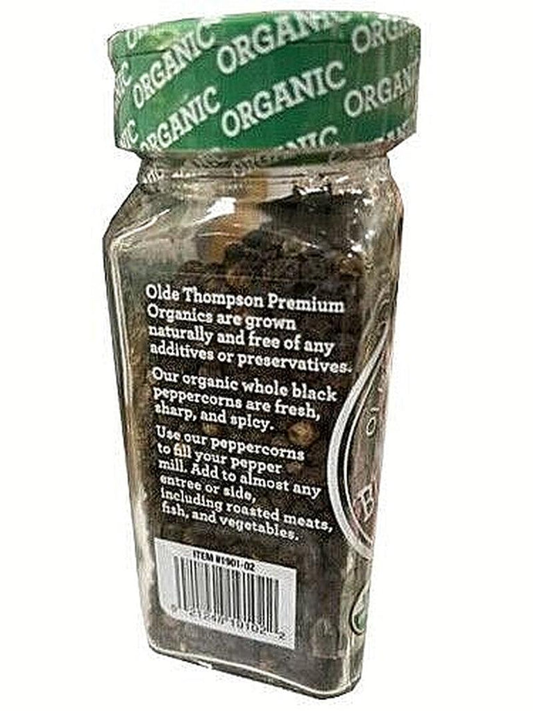 2 Unid Olde Thompson Organic Black Pepper Whole 1.76 Oz Seasoning