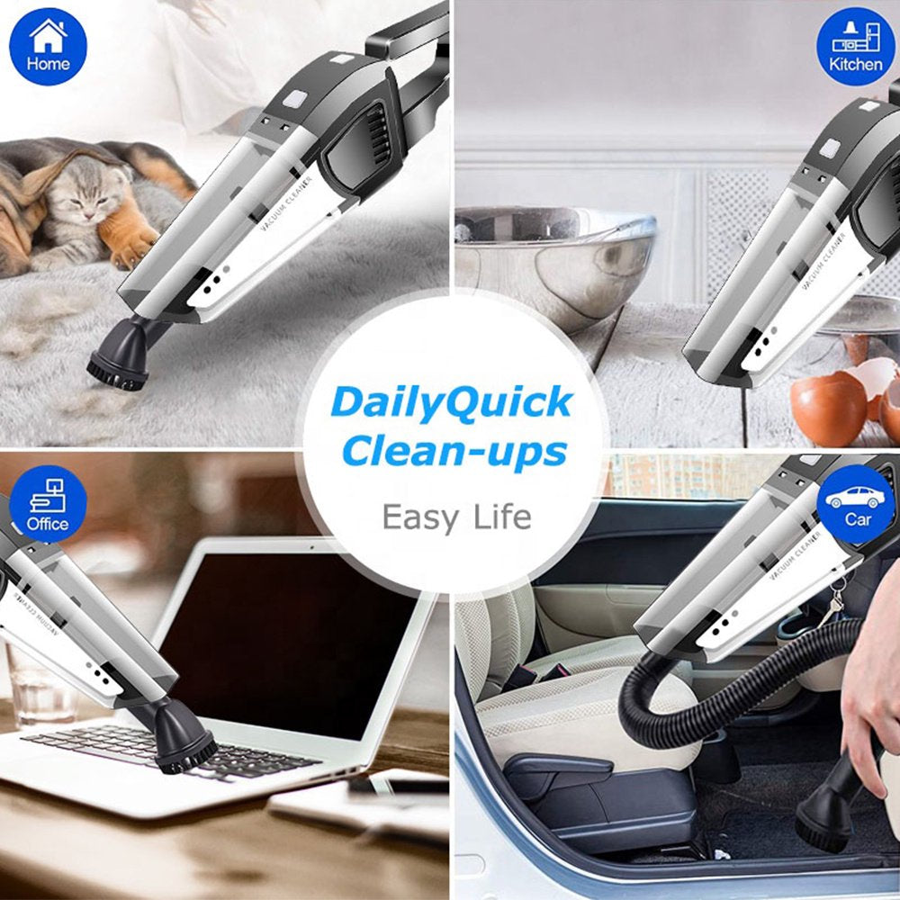 Doosl Handheld Vacuum Cleaner, 120W Cordless Portable Hand Vacuum for Car, Home, Wet or Dry Use, Black