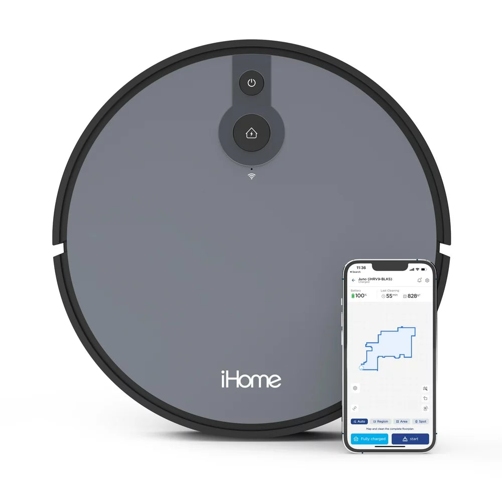 Ihome Autovac Juno Robot Vacuum, Mapping Technology, Strong Suction, 100 Min Runtime