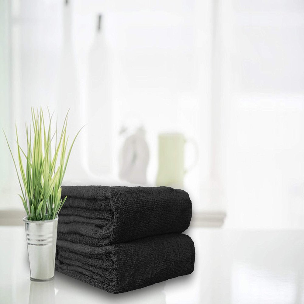 BELIZZI HOME 8 Piece Towel Set 100% Ring Spun Cotton, 2 Bath Towels 27X54, 2 Hand Towels 16X28 and 4 Washcloths 13X13 - Ultra Soft Highly Absorbent Machine Washable Hotel Spa Quality - Charcoal Grey