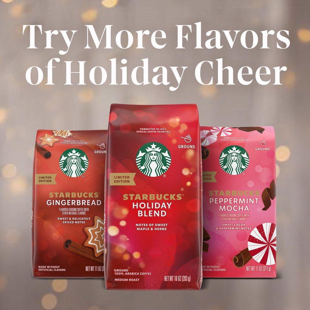 Starbucks Ground Coffee, Medium Roast Coffee, Holiday Blend, 1 Bag (17 Oz)