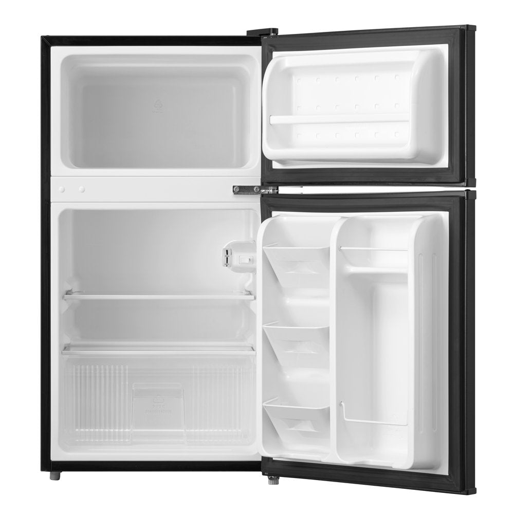 Arctic King 3.2 Cu Ft Two Door Mini Fridge with Freezer, Black, E-Star, ARM32D5ABB