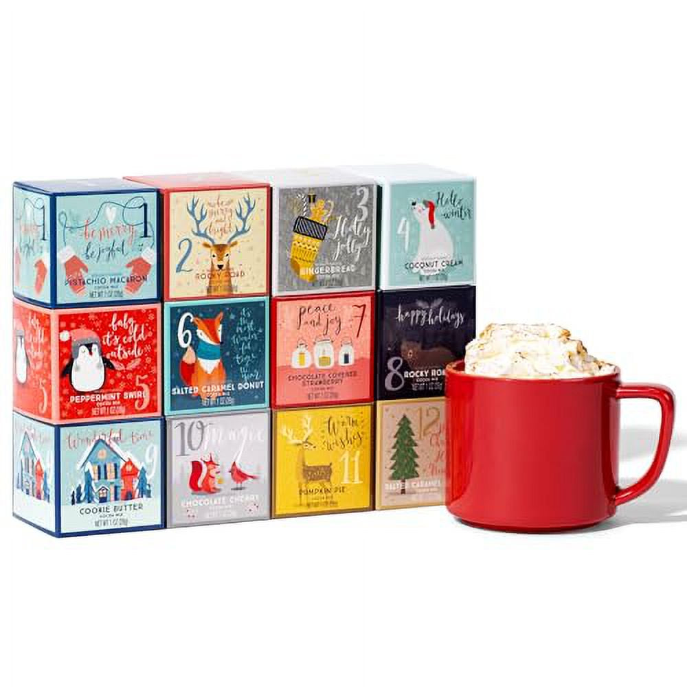 Thoughtfully Gourmet, 12 Days of Christmas Hot Chocolate Gift Set, Set of 12